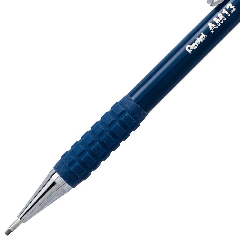 Pentel قلم رصاص ميكانيكي بنتل شارب HD، (1.3 مم)، برميل أزرق داكن، يشمل إعادة تعبئة رصاص سوبر هاي بوليمر (AM13LBP) - Image 4