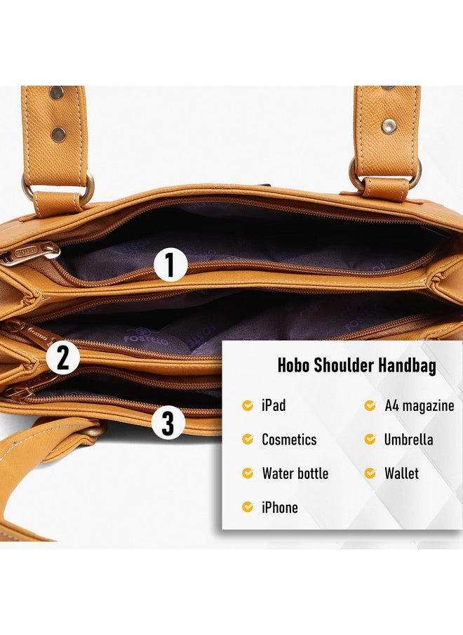 Fostelo Fostelo Women's Vegan Leather Birdie Handbags Shoulder Hobo Bag Ladies Purse (Orange) (Large)  - Image 4