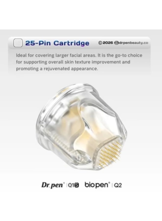 Dr pen 2-Pieces 25Pin Replacement Cartridges，Compatible with Q1S & Q2 Wireless Microneedling Derma Pen - Image 3