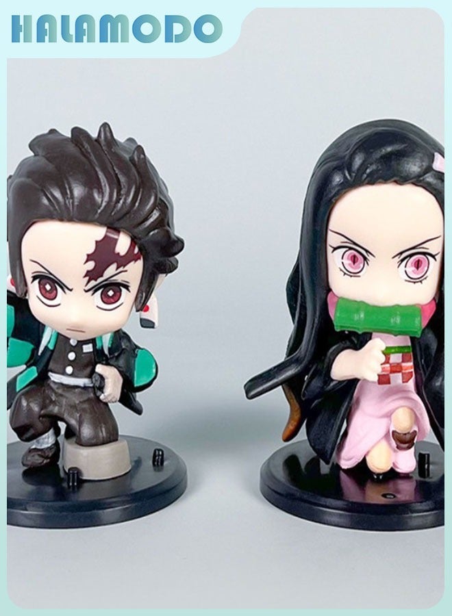 هالامودو صندوق الغموض! 8 قطع إصدار Q Tanjiro ، Nezuko وفريق أرقام 12 سم ، زينة مكتب جميلة ولعب عيد ميلاد ممتعة للأطفال - Image 3