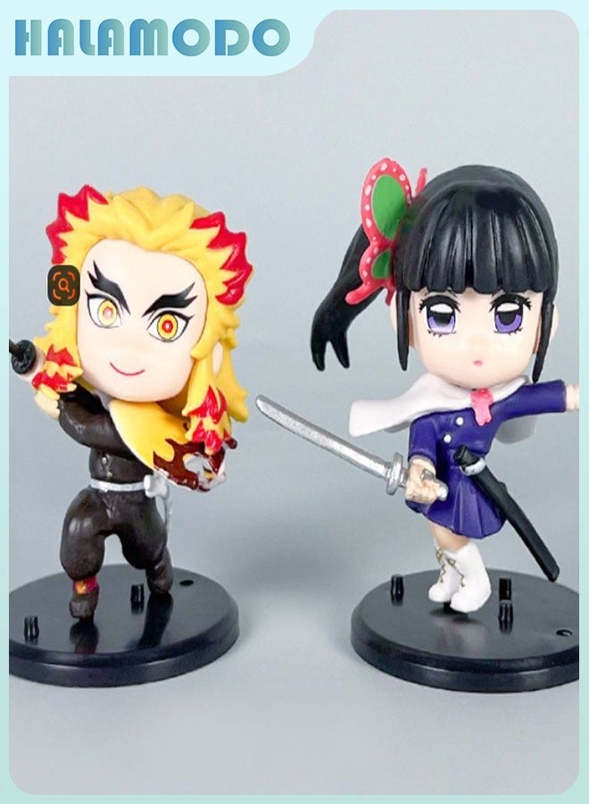 هالامودو صندوق الغموض! 8 قطع إصدار Q Tanjiro ، Nezuko وفريق أرقام 12 سم ، زينة مكتب جميلة ولعب عيد ميلاد ممتعة للأطفال - Image 2