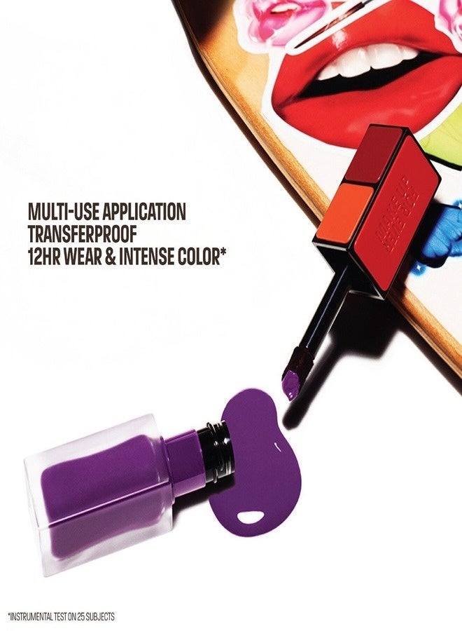 ميك اب فور ايفر ميك أب فور إيفر أرتيست سائل كولور 825 رين إن بيربل - أحمر خدود سائل مقاوم للماء للشفاه والخدود، 6 مل - Image 5