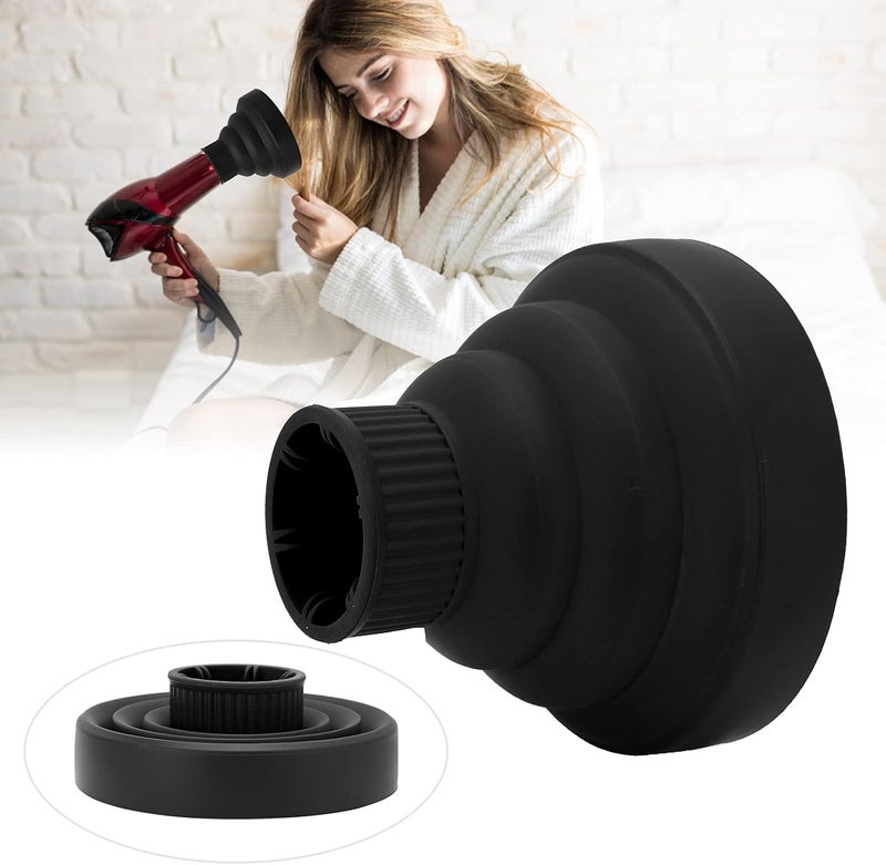 Universal Hair Dryer Diffuser, Convenient To Install Remove Hair Blow Dryer Diffuser Uniform Wind for Home for Travelling(black) - Image 3