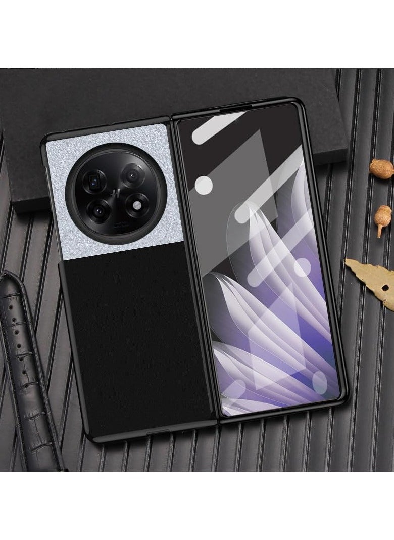 General - Compatible with Oppo Find N5 protective case, simple color-matching skin-friendly phone case, with front glass screen protection, OPPO Find N5 5G ultra-thin protective case - Image 1