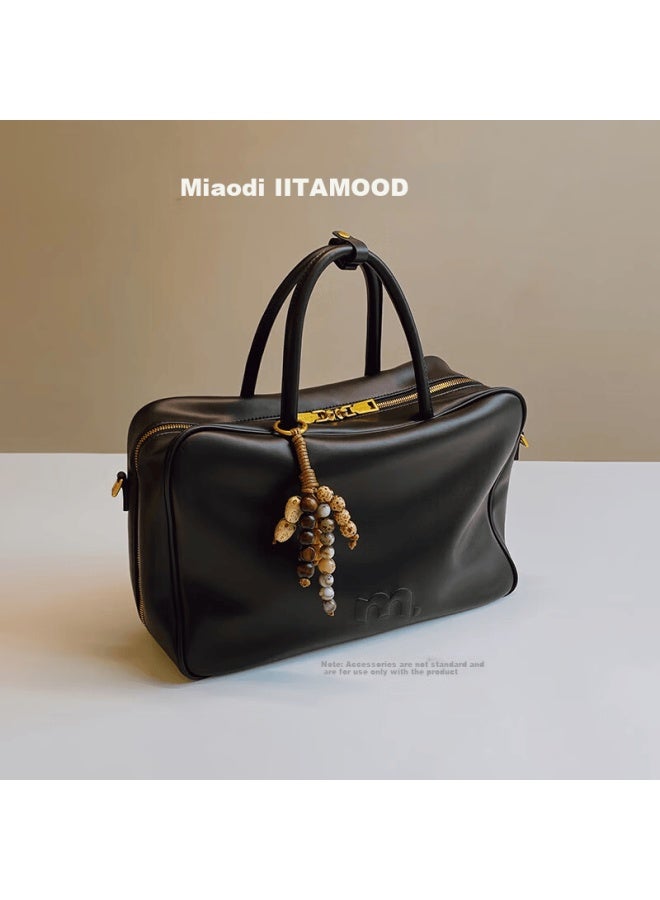 Mood Leather Tote Briefcase New Work Commuter Bowling Bag 13-inch Laptop Bag Women's Birthday Gift