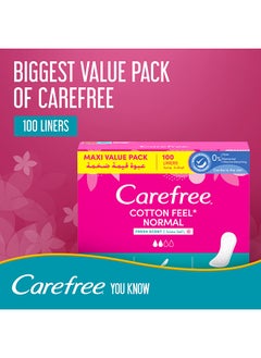 Carefree Cotton Feel Fresh Scent Panty Liners 100 Pcs  - Image 2