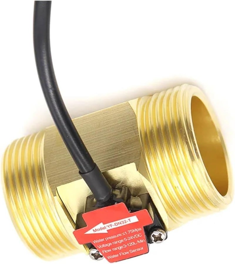 Water Flow Meters, YF-DN32-T 3-120L/min Hall Effect Flow Sensor Water BSP G1 1/4" Threaded End DN32 Connection 3% error Flowmeter - Image 1