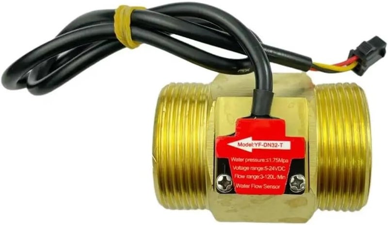 Water Flow Meters, YF-DN32-T 3-120L/min Hall Effect Flow Sensor Water BSP G1 1/4" Threaded End DN32 Connection 3% error Flowmeter - Image 4