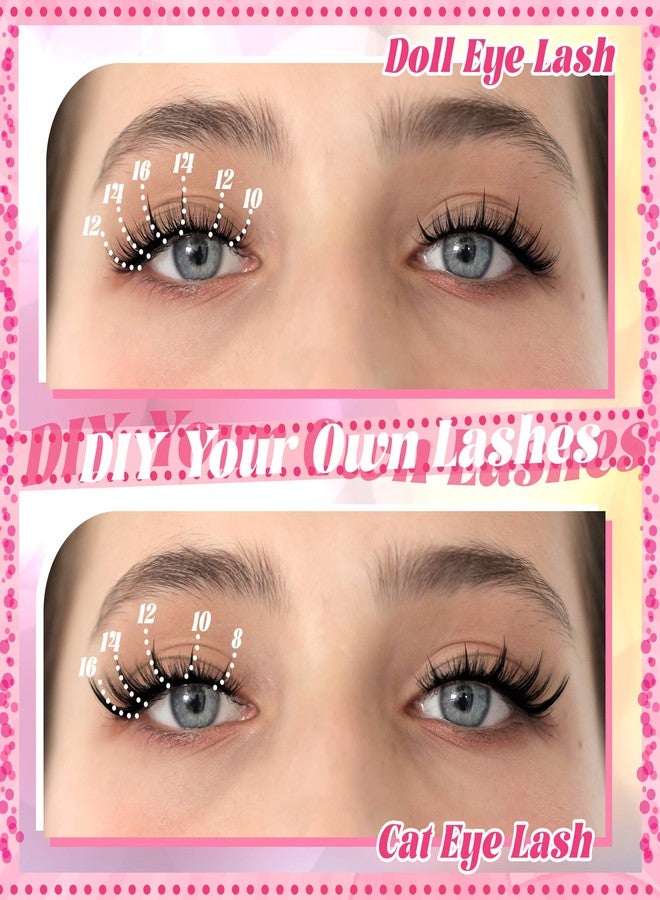 Gmagictobo Lash Clusters Manga Lash Clusters Kit Clear Fairy Eyelash Clusters Wet-Look Spiky Anime Lashes Pack C Curl Individual Lashes Lash Glue Lash Tweezers - Image 4