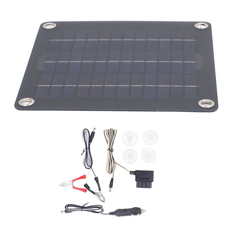 Solar Battery Charger Kit: 10W Monocrystalline Silicon Panel, High Efficiency, Easy Install - Prevent Battery Power Loss 12V Battery Maintainer for Rv, Boat, Car, Motorcycle, Outdoor Camping Vehicles - Image 4