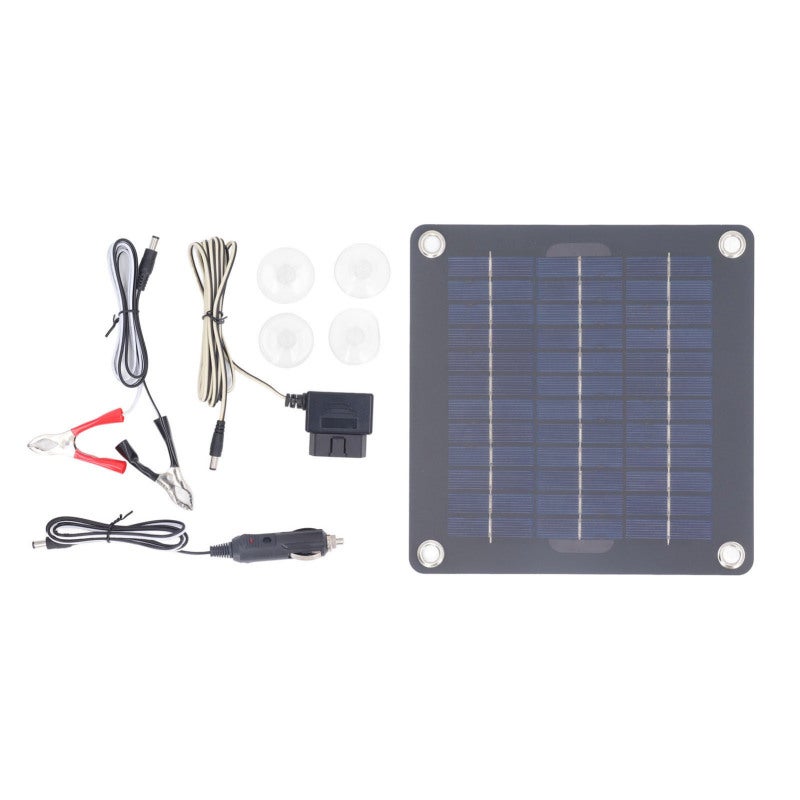Solar Battery Charger Kit: 10W Monocrystalline Silicon Panel, High Efficiency, Easy Install - Prevent Battery Power Loss 12V Battery Maintainer for Rv, Boat, Car, Motorcycle, Outdoor Camping Vehicles - Image 3