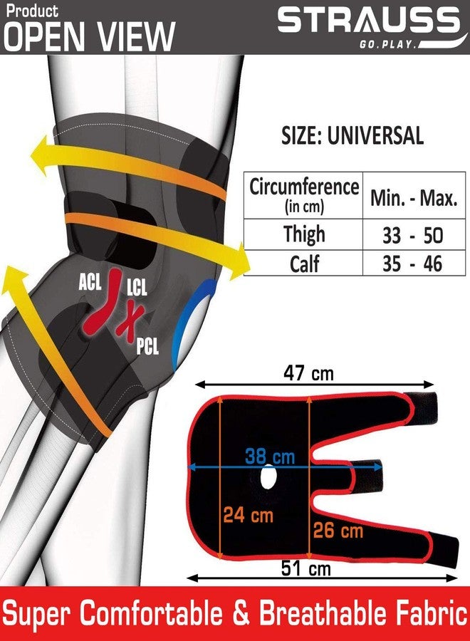 STRAUSS Adjustable Knee Support Patella, Free Size (Black), Single - Image 5