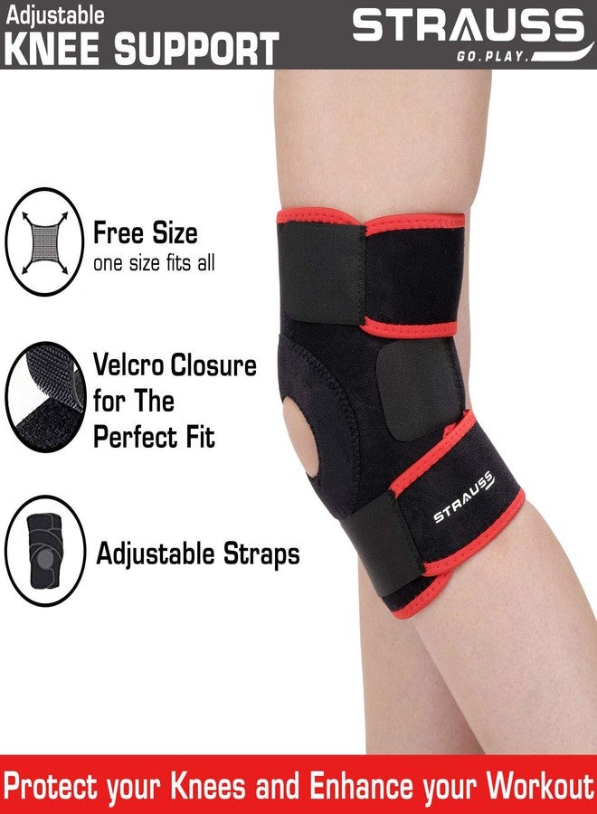 STRAUSS Adjustable Knee Support Patella, Free Size (Black), Single - Image 2