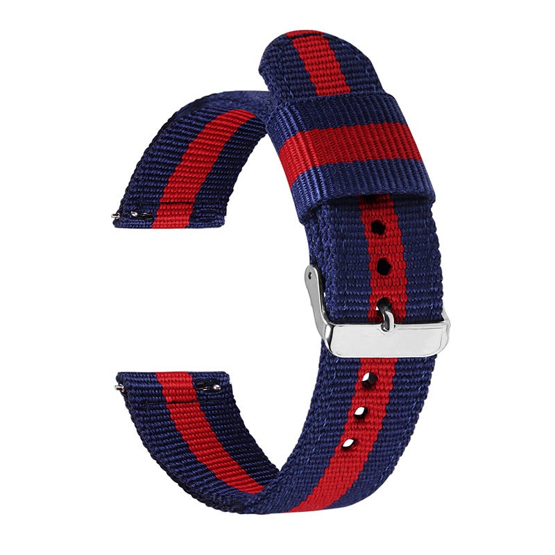 Huawei Samsung Universal Striped Canvas Nylon Strap Split Nylon Strap 20Mm22Mm Quick Release Nylon Strap - Image 1