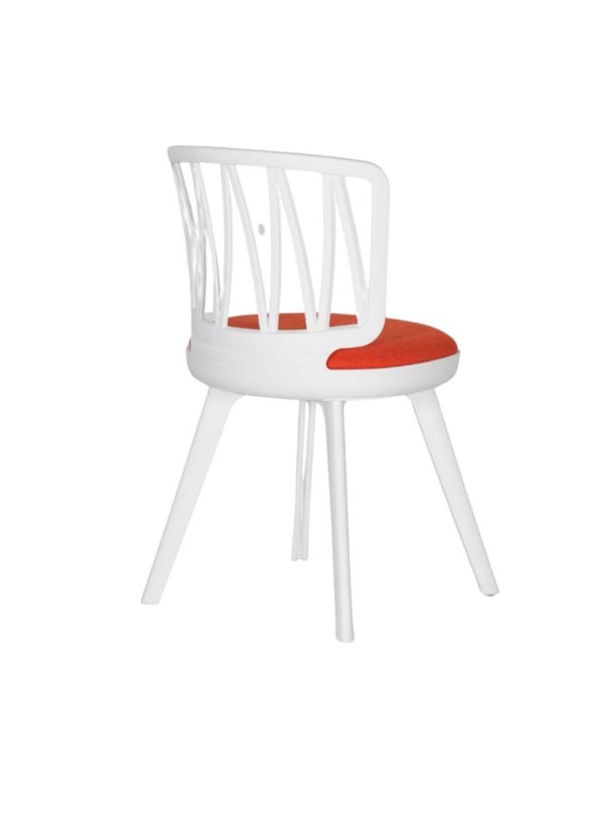 ROYALOAK Royaloak Vista Fibre Cafe Chair in Orange | Moulded Upholstery with Cushioned Seat & Tilt-Back Design | Comfortable Chair with Anti-Skid Legs for Daily Use in Homes, Cafés, Patios or Balconies - Image 5
