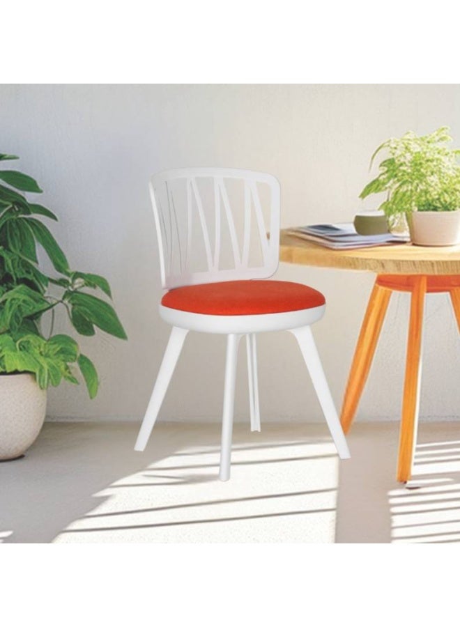 ROYALOAK Royaloak Vista Fibre Cafe Chair in Orange | Moulded Upholstery with Cushioned Seat & Tilt-Back Design | Comfortable Chair with Anti-Skid Legs for Daily Use in Homes, Cafés, Patios or Balconies - Image 1