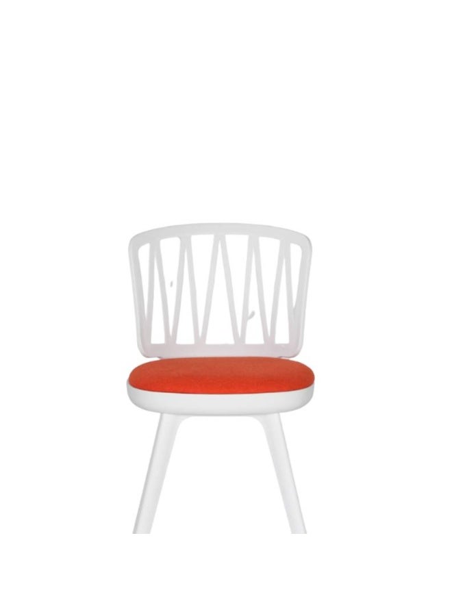 ROYALOAK Royaloak Vista Fibre Cafe Chair in Orange | Moulded Upholstery with Cushioned Seat & Tilt-Back Design | Comfortable Chair with Anti-Skid Legs for Daily Use in Homes, Cafés, Patios or Balconies - Image 3