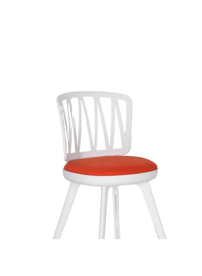 ROYALOAK Royaloak Vista Fibre Cafe Chair in Orange | Moulded Upholstery with Cushioned Seat & Tilt-Back Design | Comfortable Chair with Anti-Skid Legs for Daily Use in Homes, Cafés, Patios or Balconies - Image 4