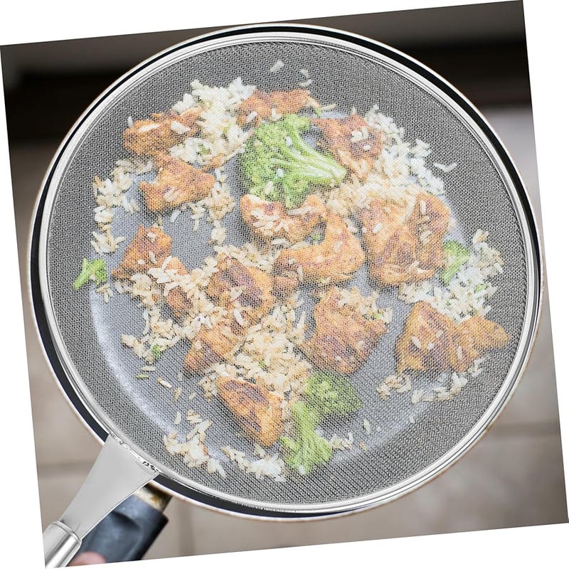Stainless Steel Mesh Splatter Guard For Cooking Easy Clean Grease Protector - Image 3