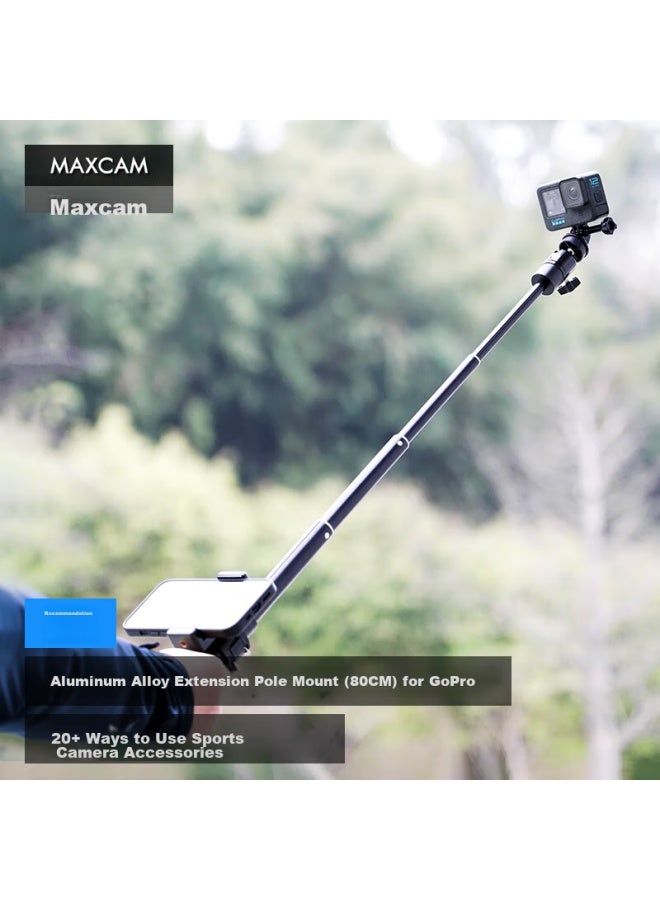 Maxcam/Maisikamu Aluminum Alloy Selfie Stick Portable Tripod For Gopro 13/12/Ace Pro 2 Action Cameras, Vlog Extension Pole Accessory - Image 1