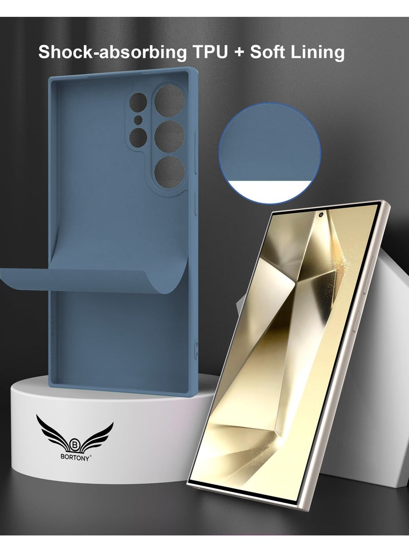 BORTONY Samsung S24 Ultra Case Liquid Soft Silicone Gel Rubber Galaxy S24 Ultra Cover Anti Scratch Drop-Proof Protective Case for Samsung Galaxy S24 Ultra 6.8 Inch - Image 5