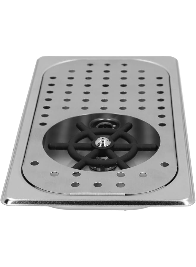 12.8 X 6.9in Drop In Glass Rinser, 304 Stainless Steel Glass Rinser Cup Washer with Drain Drip Tray, Automatic Cup Washer for Washe Baby Bottle, Glass Cup, Wine Glass - Image 1