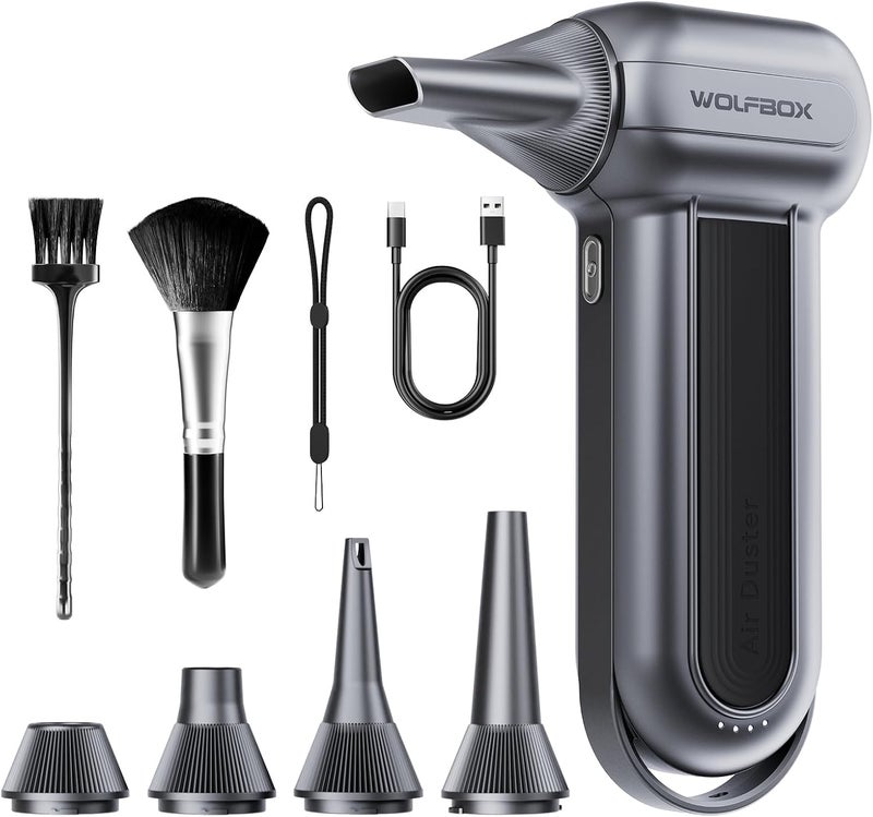 WOLFBOX MF100 Electric Air Duster - 150000RPM Cordless Blower with Adjustable Speed and Multiple Nozzles - Image 1