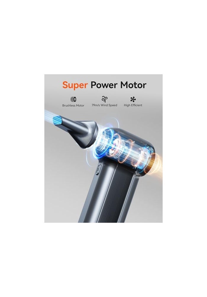 WOLFBOX MF100 Electric Air Duster150000RPM Super Power Cordless Air Duster Rechargeable Brushless Motor Durable Blower 3Gear Adjustable Dust Blower for Computer Keyboard Outdoor House and Car - Image 3