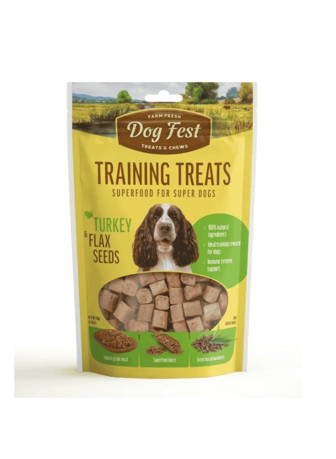 Dog Fest Training Treats Turkey & Flax Seeds 90g[Weight - 90g] - Image 1