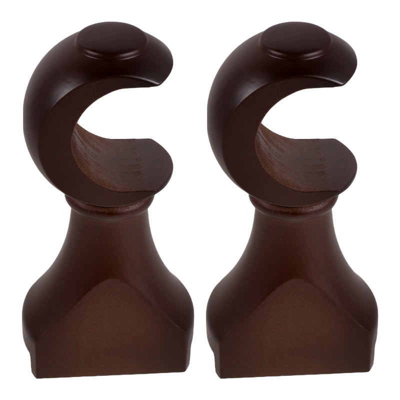 2Pcs Wooden Curtain Rod Support Brackets Coffee Color Easy Installation for Home Drapery - Image 5