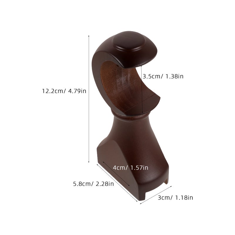 2Pcs Wooden Curtain Rod Support Brackets Coffee Color Easy Installation for Home Drapery - Image 2