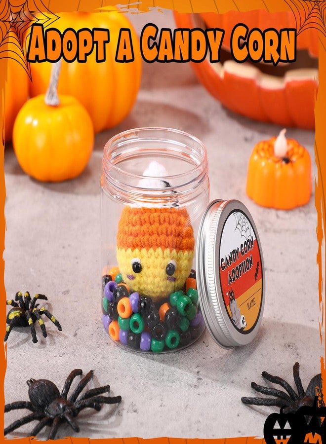Poen Candy Corn Desk Toy Operation Christmas Gift Crochet Candy Corn DIY Toy Plush Handmade Doll Spooky Creepy Horror Gift Halloween Boo Basket for Office Party Decor - Image 4