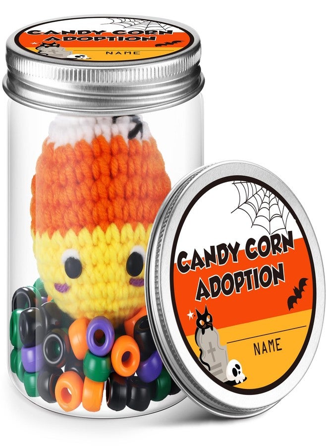 Poen Candy Corn Desk Toy Operation Christmas Gift Crochet Candy Corn DIY Toy Plush Handmade Doll Spooky Creepy Horror Gift Halloween Boo Basket for Office Party Decor - Image 1