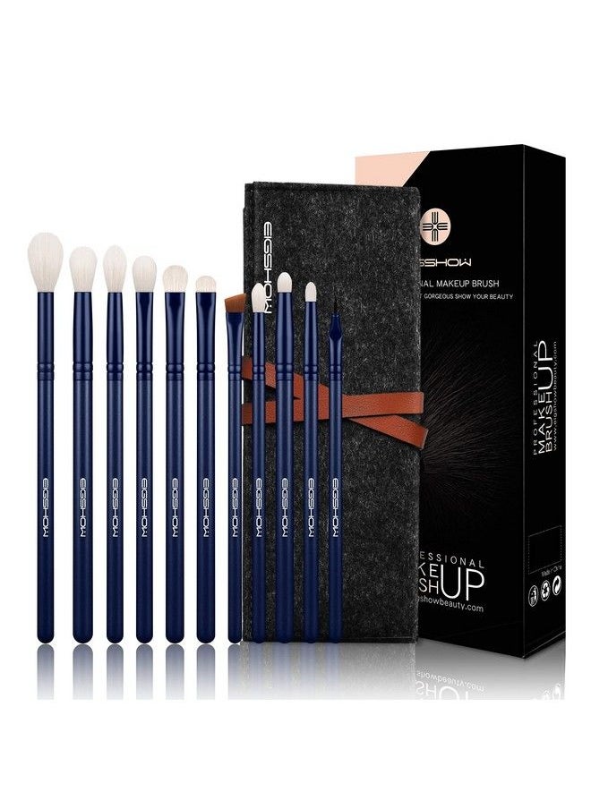 EIGSHOW - Makeup Eye Brush Set Eyeshadow Eyeliner Blending Crease Kit 11 Essential Makeup Brushes Pencil Shader Tapered Definer Professional Eyebrow Lip Make Up Tools (11Pcs Set Tourmaline Blue) - Image 1