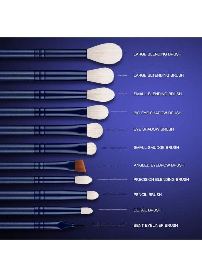 EIGSHOW - Makeup Eye Brush Set Eyeshadow Eyeliner Blending Crease Kit 11 Essential Makeup Brushes Pencil Shader Tapered Definer Professional Eyebrow Lip Make Up Tools (11Pcs Set Tourmaline Blue) - Image 1