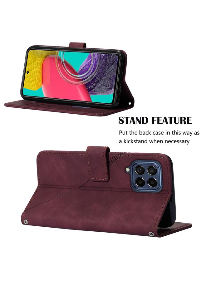 إيروريكس جراب لهاتف Samsung Galaxy M53 5G Crossbody جلدي منقوش ثلاثي الأبعاد - Image 4