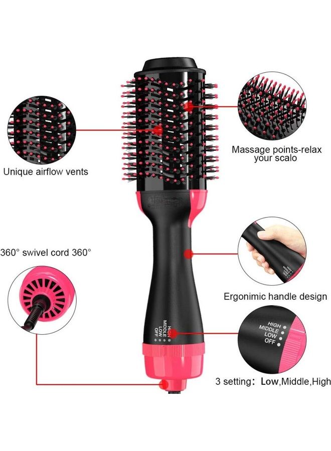 ELTRAZONE 3-in-1 Electric Hot Air Brush – Professional Hair Dryer, Straightener & Curler Comb – Multi-Functional Styling Tool with Ionic Technology for Smooth, Voluminous Hair – Black (34 x 7.5 x 5.5 cm) - Image 2