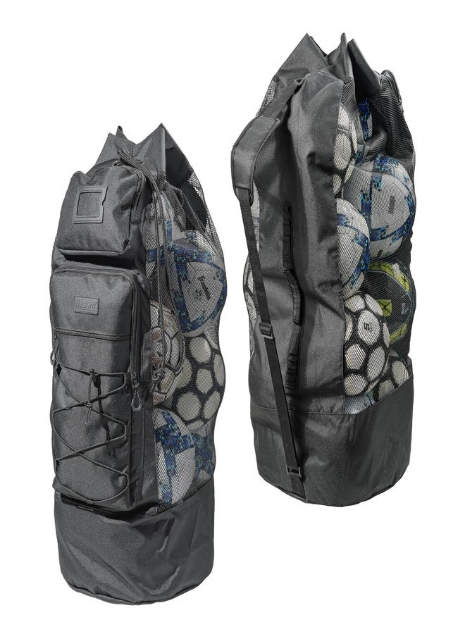 Fitdom Heavy Duty Large Soccer Mesh Equipment Ball Bag w/Adjustable Shoulder Strap Design for Coach. 2 Front Pockets for Sporting Accessories. Best for All Outdoor & Water Gears - Image 1