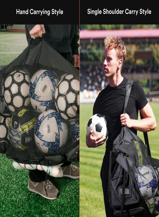 Fitdom Heavy Duty Large Soccer Mesh Equipment Ball Bag w/Adjustable Shoulder Strap Design for Coach. 2 Front Pockets for Sporting Accessories. Best for All Outdoor & Water Gears - Image 5