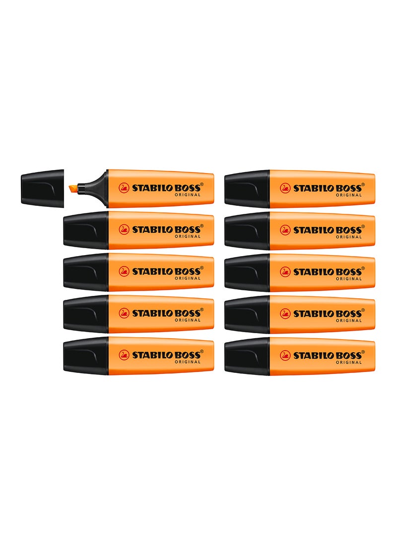STABILO Boss Original Highlighter Orange , for Journal Planner , Marking Dictionary, Note Taking , Drawing Illustrations , Pack of 10  - Image 3