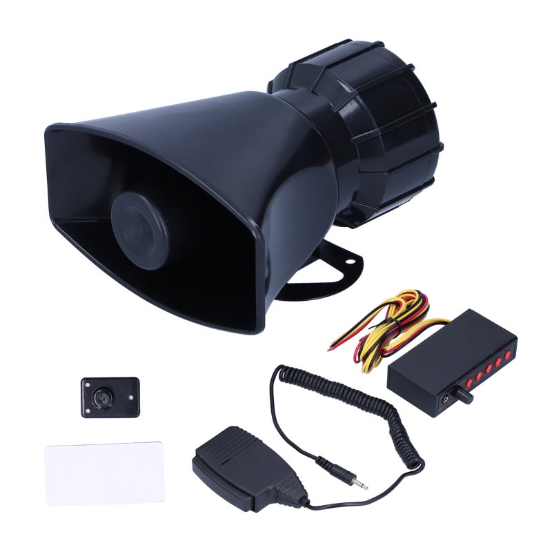 Car Warning Speaker 125DB Loudspeaker 100W Siren - Practical Emergency Alarm Horn Kit with 5 Distinctive Sounds for Car Use - Image 1