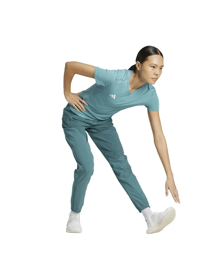 Adidas Adidas Adizero E Tee W Turquoise Running T-Shirts For Women
