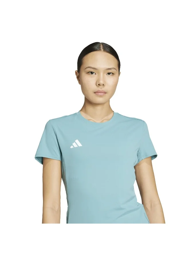 Adidas Adidas Adizero E Tee W Turquoise Running T-Shirts For Women