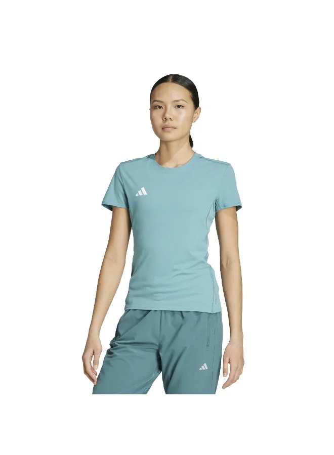 Adidas Adidas Adizero E Tee W Turquoise Running T-Shirts For Women