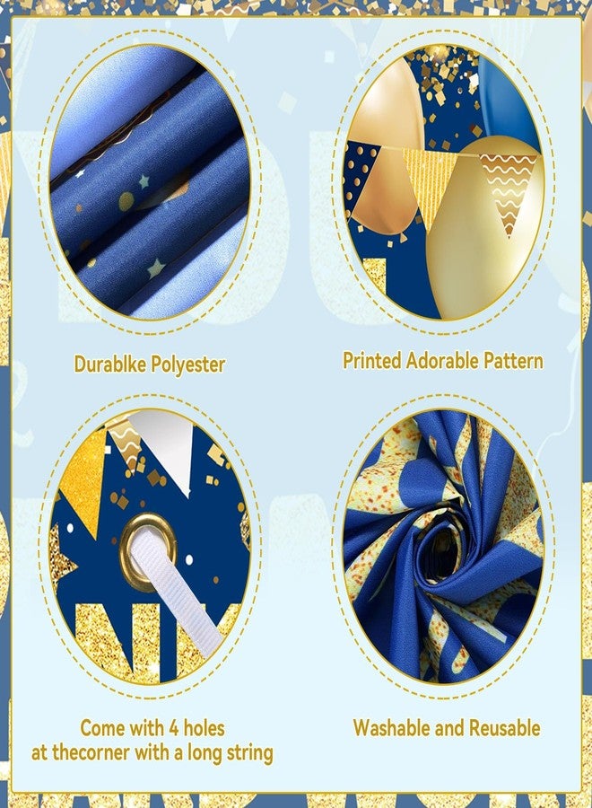 GOLDCROW We Appreciate You Banner Thank You Banner Decorations Thank You for All You Do Backdrop for Teacher Employee Staff Doctors Nurse Poaster Volunteer Appreciation Week Party Decor - Blue Gold - Image 3