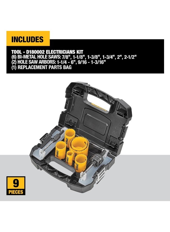 Dewalt D180002 Hole Saw Kit Standard Electrician S Bimetal - Image 5