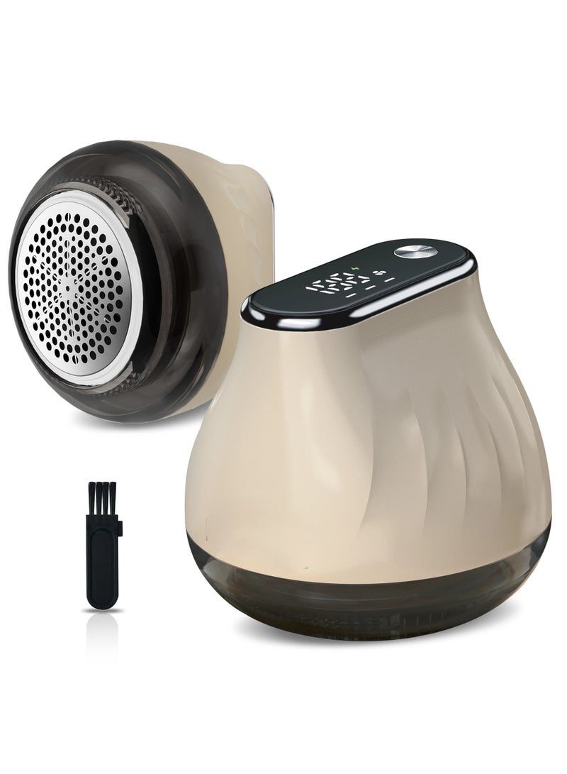 Fabric Shaver, Lint Remover Rechargeable, Electric Portable Sweater Defuzzer with 3 Speeds, 6 Leaf Blades, Digital LED Display to Remove Pilling for Clothes, Furniture, Sweater, Couch, Blanket - Image 1