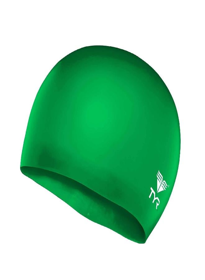 TYR Wrinkle Free Junior Silicone Cap, Apple Green - Image 1