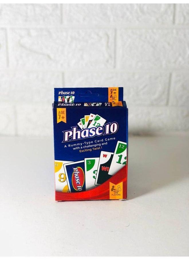Phase 10 game and a catalog explaining the game. A group game with good materials.