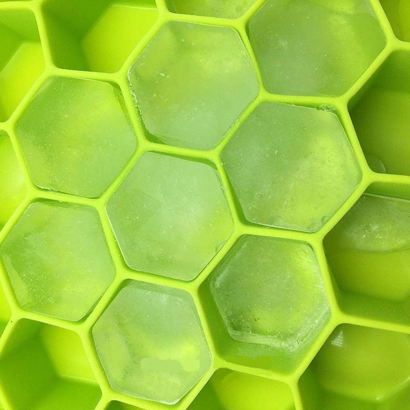 VAJIN 2 Pack Flexible Silicone Honeycomb Shape 37 Cavity Ice Cube Tray Mold Trays for Freezer Moulds Small Cubes Whiskey Fridge Bar Soft Smooth Rubber Ice Tray (Multicolor Pack of 2) - Image 5
